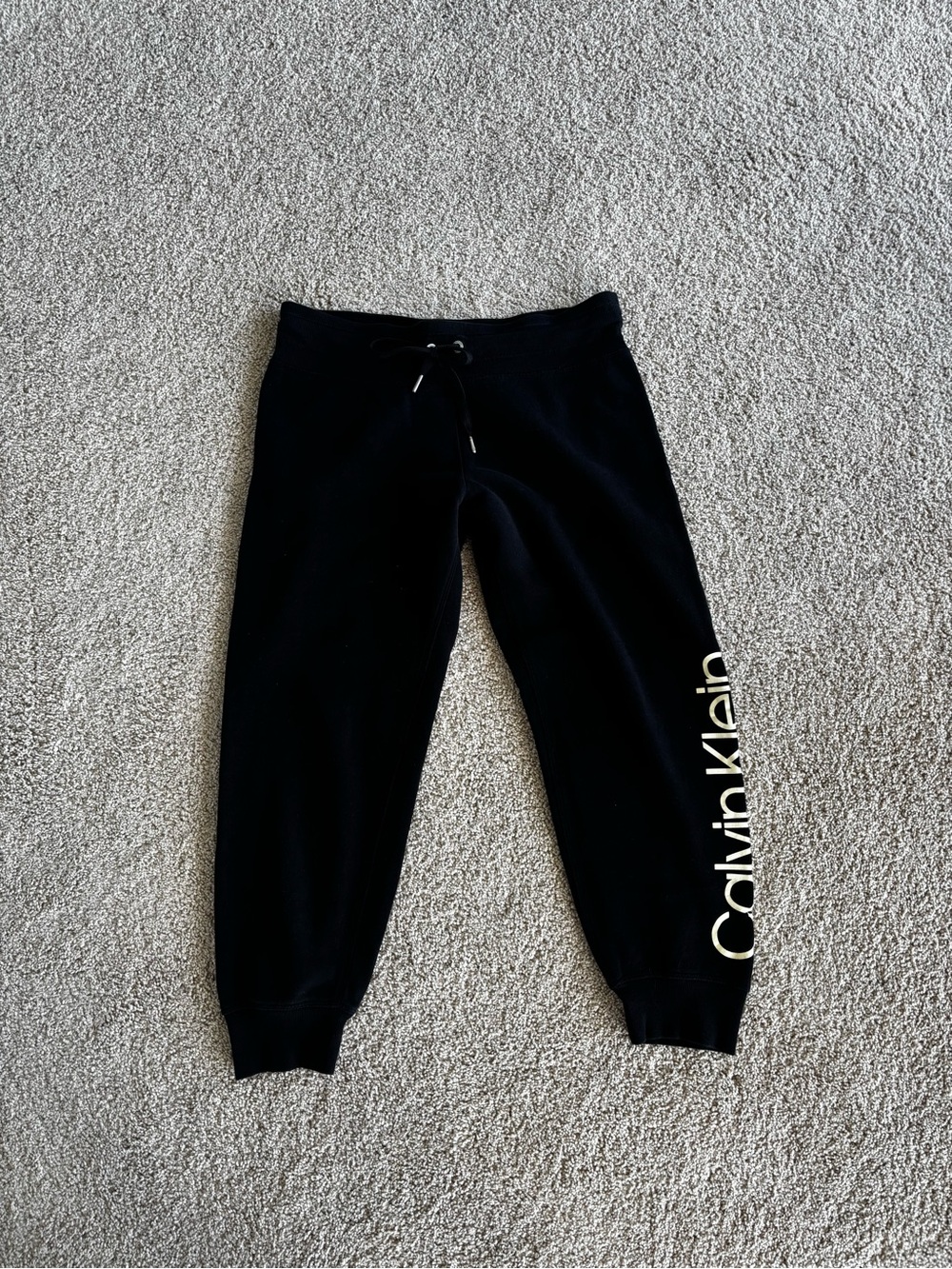 Calvin Klein Black Sweat Joggers with White Side Logo